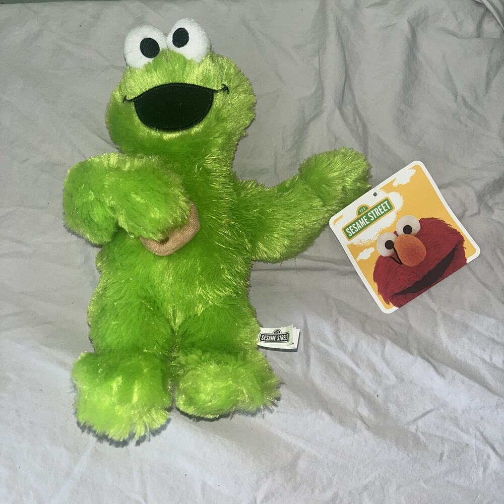 NEW Sesame Street Green Cookie Monster Plush Toy Factory Doll Figure Veggie NWT